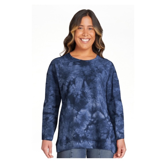 NWT Time And Tru Oversized Dark Navy Tye Dye T - Shirt / Pullover Sz M - Picture 14 of 15